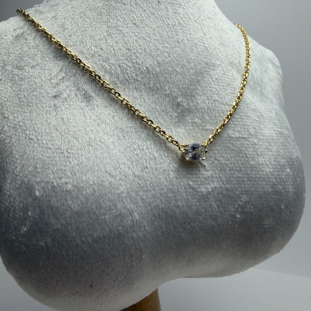 Elegant Kendra Scott Gold Necklace with Clear Stone